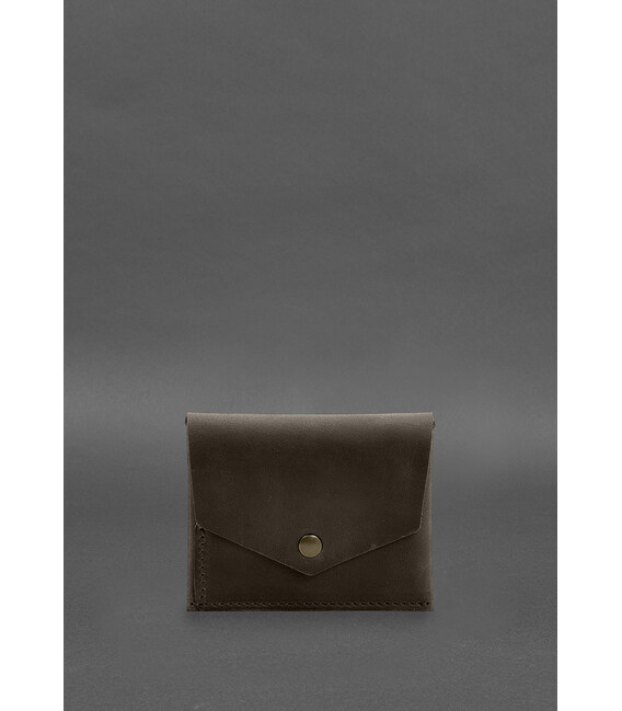 Кожаный кошелек mini 3.0 (кард-кейс) темно-коричневый Crazy Horse фото, картинка, изображение