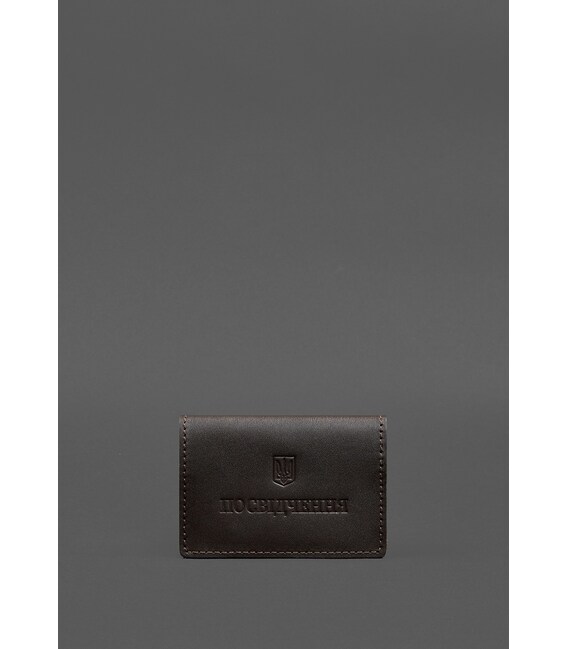 Шкіряна обкладинка для пенсійного посвідчення темно-коричнева картинка, зображення, фото