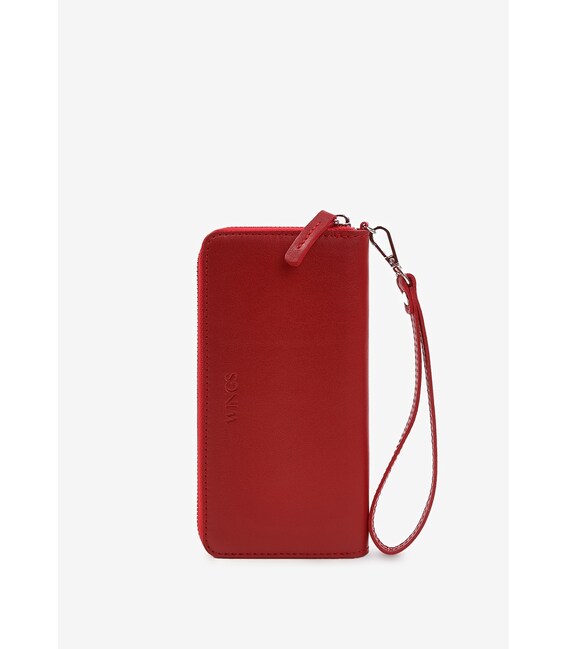 Шкіряне портмоне на блискавці Monik червоне картинка, зображення, фото