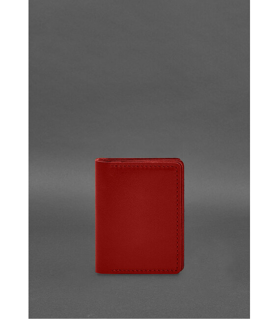 Кожаная обложка для водительского удостоверения, ID и пластиковых карт 2.1 красная фото, картинка, изображение