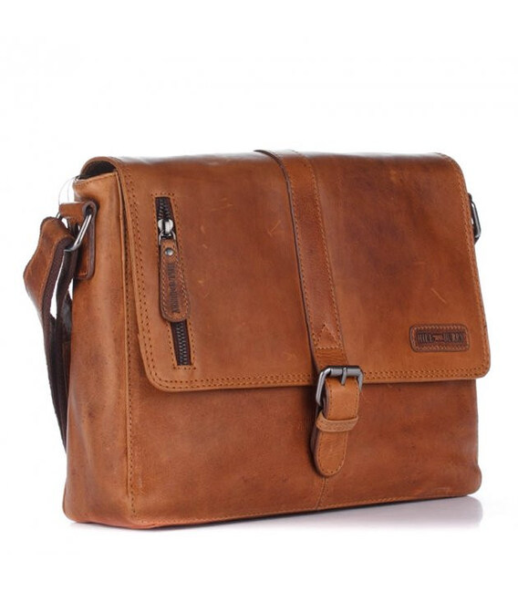 Оригінальна чоловіча сумка крос-боді, колір рудий, HILL BURRY фото, картинка, изображение