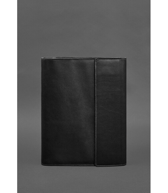 Кожаная папка для документов "Семейная" А4 на сегрегаторе с файлами черная фото, картинка, изображение