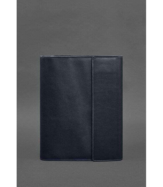 Кожаная папка для документов "Семейная" А4 на сегрегаторе с файлами темно-синяя фото, картинка, изображение