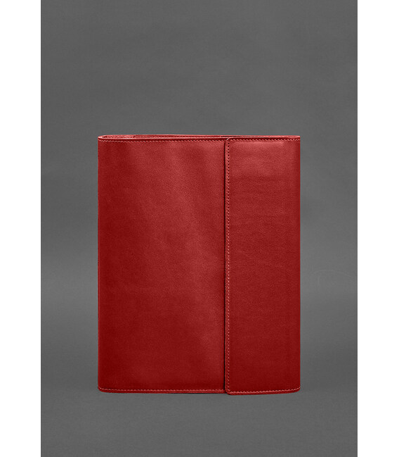 Кожаная папка для документов "Семейная" А4 на сегрегаторе с файлами красный фото, картинка, изображение