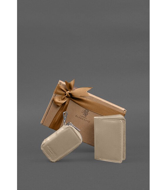 Набор кожаных аксессуаров AUTO 2.0 Светло-бежевый фото, картинка, изображение