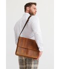 Кожаная сумка-портфель Classic светло-коричневый Crazy Horse с эффектом Pull Up фото, картинка, изображение