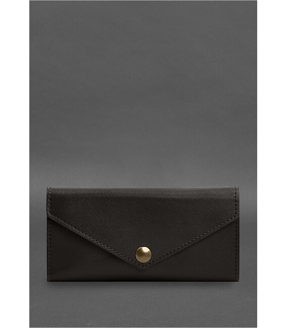 Кожаный клатч (портмоне) на кнопке 5.0 Темно-коричневый краст фото, картинка, изображение