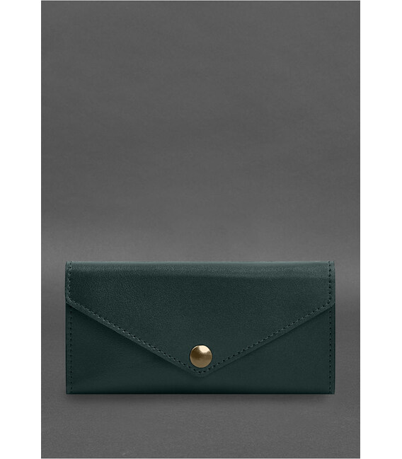 Шкіряний клатч (портмоне) на кнопці 5.0 Зелений краст картинка, зображення, фото