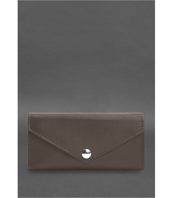 Шкіряний клатч (портмоне) на кнопці 5.0 Темно-бежевий картинка, зображення, фото