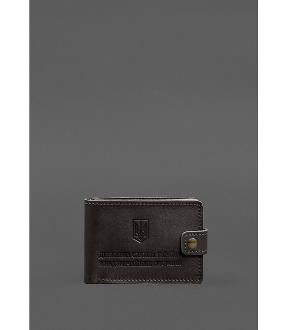 Кожаная обложка-портмоне на удостоверение ДСНС темно-коричневая фото, картинка, изображение