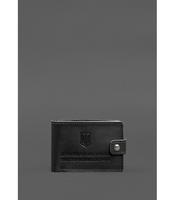 Шкіряна обкладинка-портмоне на посвідчення ДСНС чорна картинка, зображення, фото