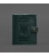 Кожаная обложка-портмоне на паспорт с гербом Украины 25.1 Зеленая фото, картинка, изображение