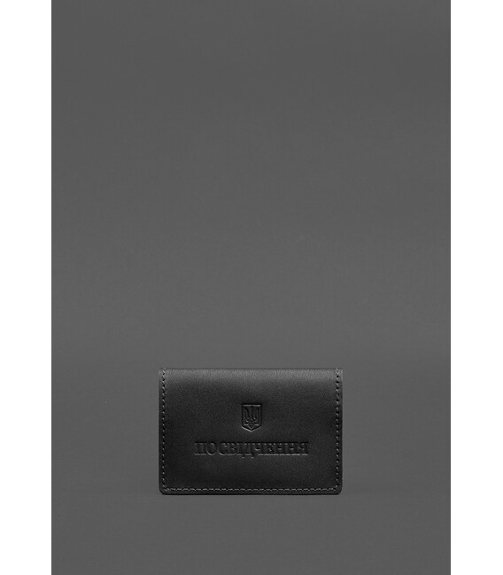 Шкіряна обкладинка для пенсійного посвідчення чорна картинка, зображення, фото