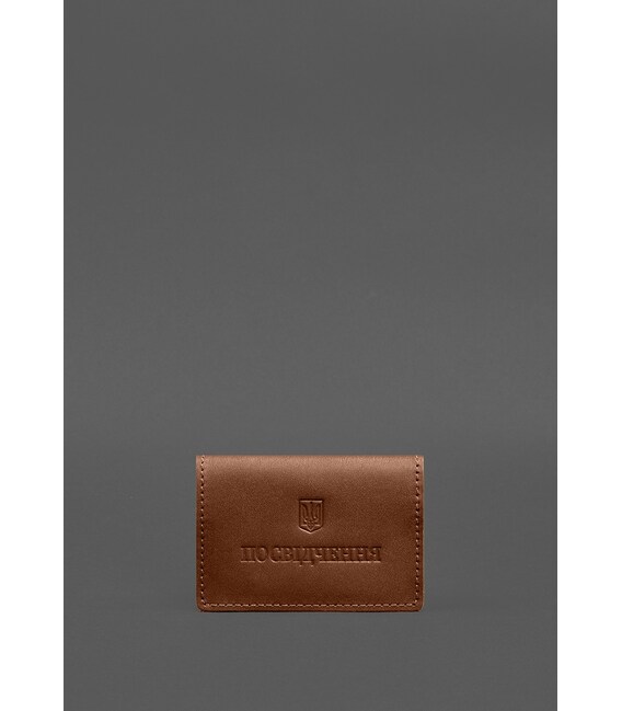 Шкіряна обкладинка для пенсійного посвідчення світло-коричнева картинка, зображення, фото