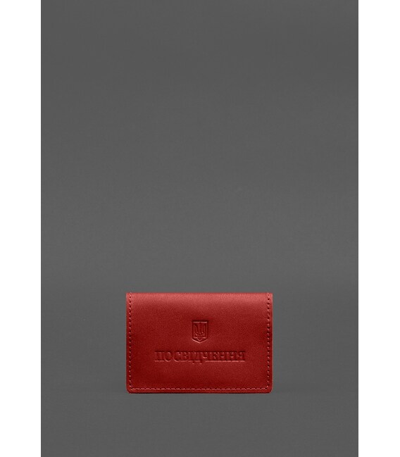 Шкіряна обкладинка для пенсійного посвідчення червона картинка, зображення, фото