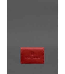 Шкіряна обкладинка для пенсійного посвідчення червона картинка, зображення, фото