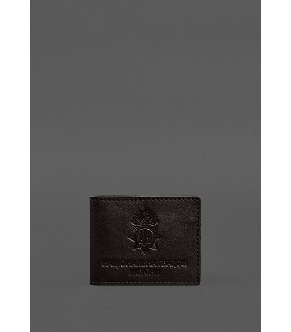 Кожаная обложка для служебного удостоверения Национальной гвардии Темно-коричневая фото, картинка, изображение