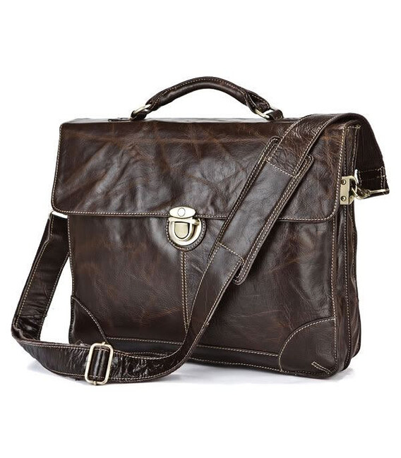 Шкіряний портфель чоловічий, бриф, slim-дизайн 7091Q John McDee картинка, зображення, фото