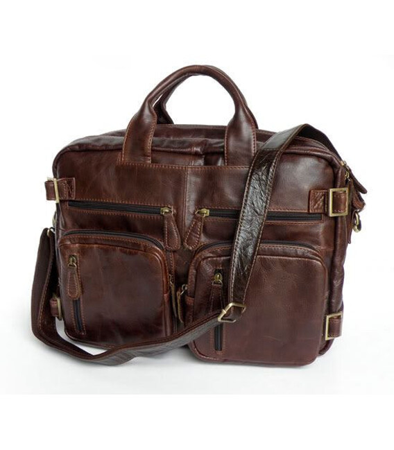 Чоловіча сумка рюкзак трансформер шкіряна, модель 7026R фото, картинка, изображение
