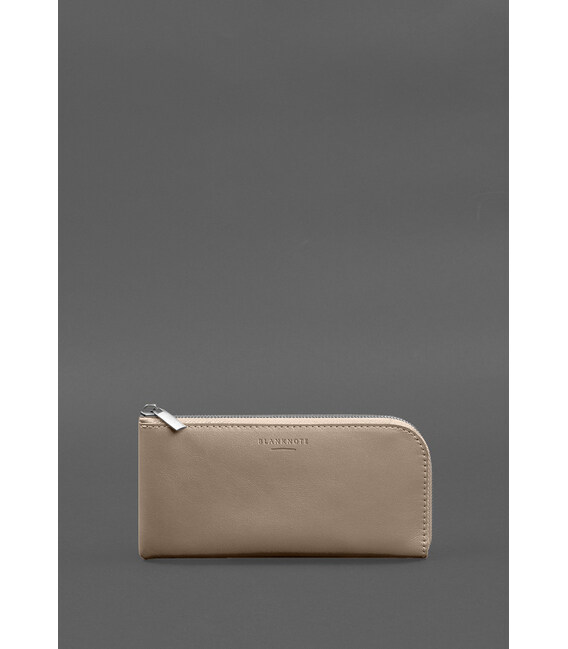 Шкіряний портмоне-купюрник на блискавці 14.1 світло-бежевий картинка, зображення, фото