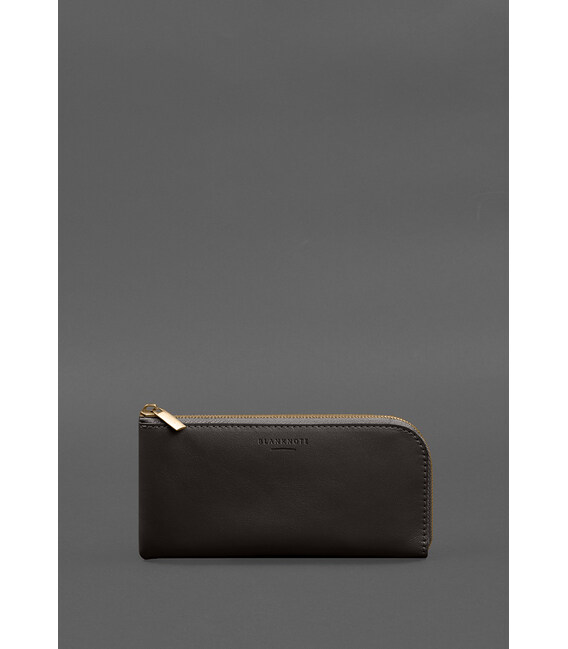 Шкіряне портмоне-купюрник на блискавці 14.1 темно-коричневе картинка, зображення, фото