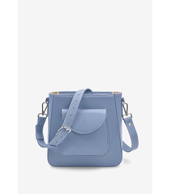 Жіноча шкіряна сумка Stella блакитна картинка, зображення, фото