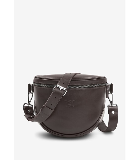 Кожаная сумка поясная-кроссбоди Vacation темно-коричневый фото, картинка, изображение