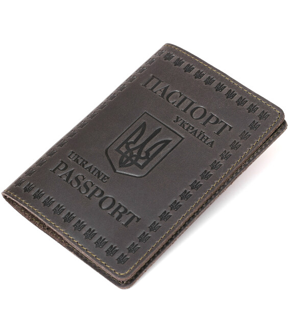 Кожаная обложка для паспорта европейского качества Shvigel 16132 Серый фото, картинка, изображение