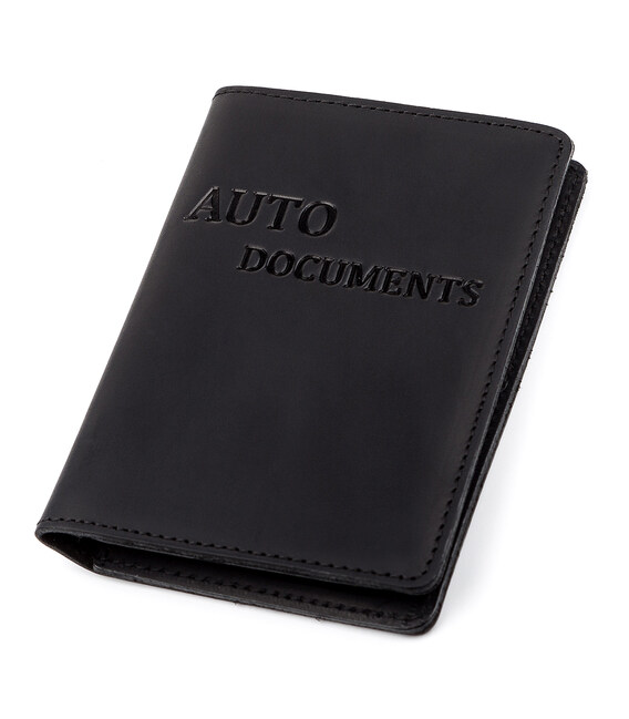 Обложка для автодокументов Shvigel 13923 кожаная Черная фото, картинка, изображение