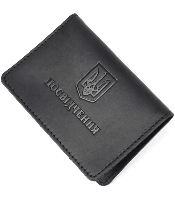 Обкладинка для посвідчення шкіряна Shvigel 13944 Чорна картинка, зображення, фото