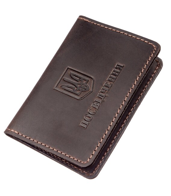 Обложка для удостоверения Shvigel 13962 кожаная Коричневая фото, картинка, изображение
