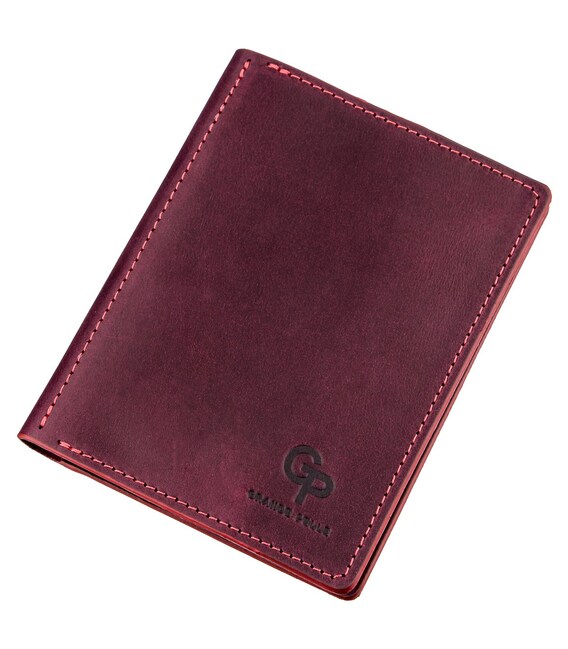 Обложка для автодокументов кожаная GRANDE PELLE 11190 Бордовая фото, картинка, изображение