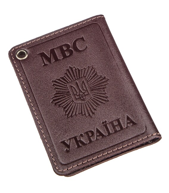 Компактная обложка на документы МВС Украины SHVIGEL 13979 Коричневая фото, картинка, изображение