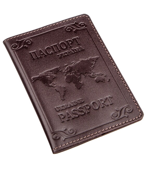 Кожаная обложка на паспорт с картой и рамкой SHVIGEL 13983 Коричневая фото, картинка, изображение