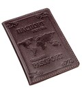 Кожаная обложка на паспорт с картой и рамкой SHVIGEL 13983 Коричневая фото, картинка, изображение