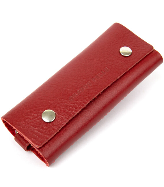 Яркая кожаная ключница GRANDE PELLE 11353 Красный фото, картинка, изображение