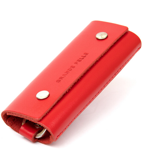 Ключница тубус кожаная на кнопках Grande Pelle 11347 Красная фото, картинка, изображение