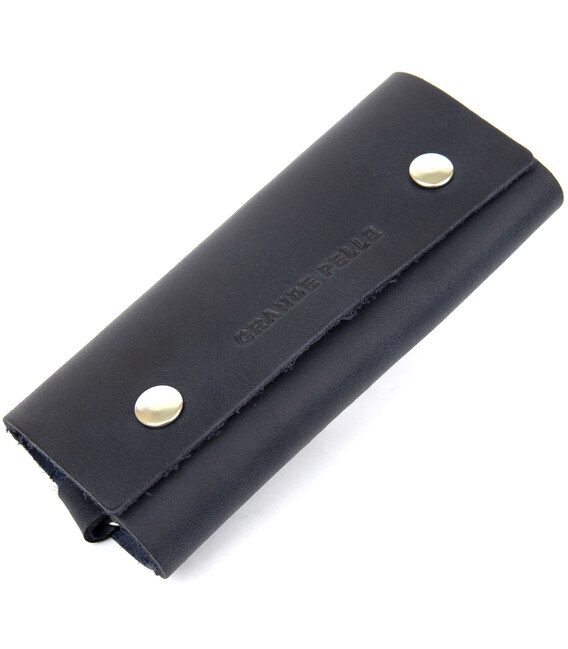 Ключница тубус кожаная на кнопках Grande Pelle 11343 Синяя фото, картинка, изображение