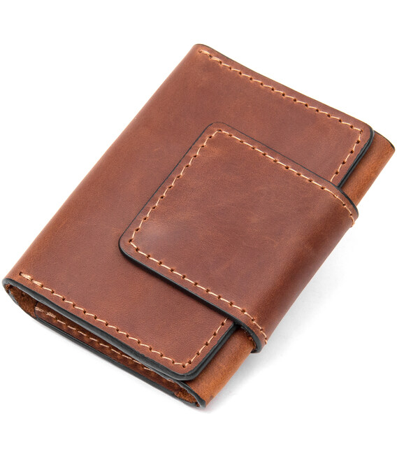 Шкіряна вінтажна візитниця GRANDE PELLE 11406 Коричневий картинка, зображення, фото