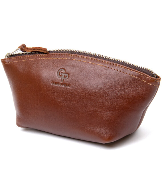 Женская косметичка из натуральной кожи GRANDE PELLE 11510 Коричневый фото, картинка, изображение