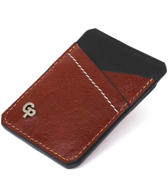 Мужской кожаный картхолдер GRANDE PELLE 11364 Коричневый фото, картинка, изображение