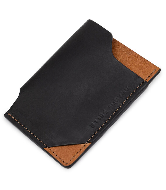 Кожаный оригинальный картхолдер GRANDE PELLE 11398 Черный фото, картинка, изображение