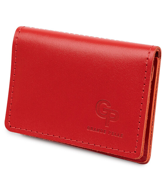 Кожаная женская обложка для автодокументов GRANDE PELLE 11402 Красный фото, картинка, изображение