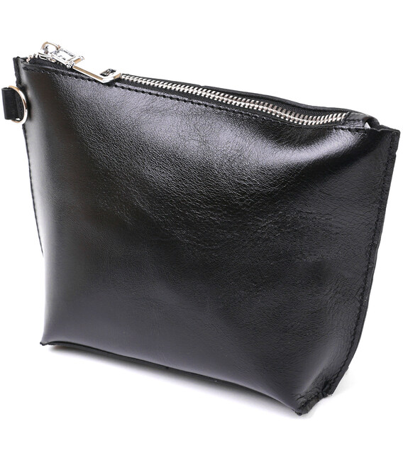 Удобная кожаная косметичка Shvigel 16409 Черный фото, картинка, изображение