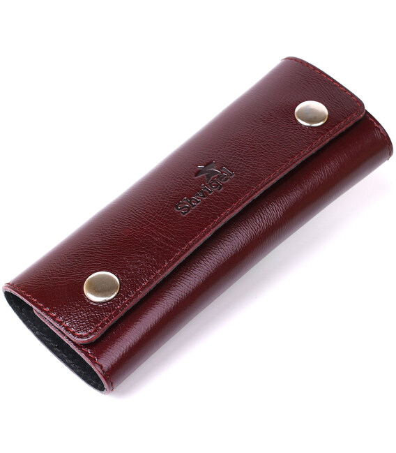 Добротна шкіряна ключниця Shvigel 16532 Бордовий картинка, зображення, фото