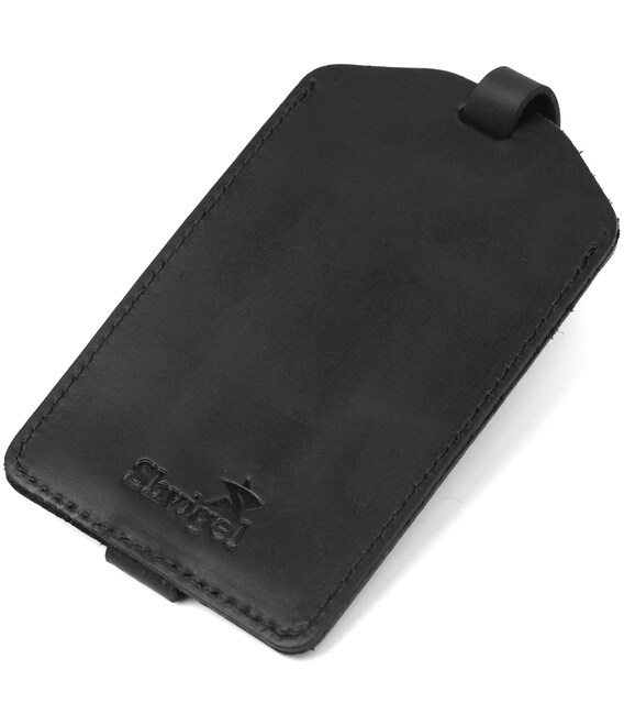 Бірка на валізу з натуральної шкіри Shvigel 16554 Чорний картинка, зображення, фото