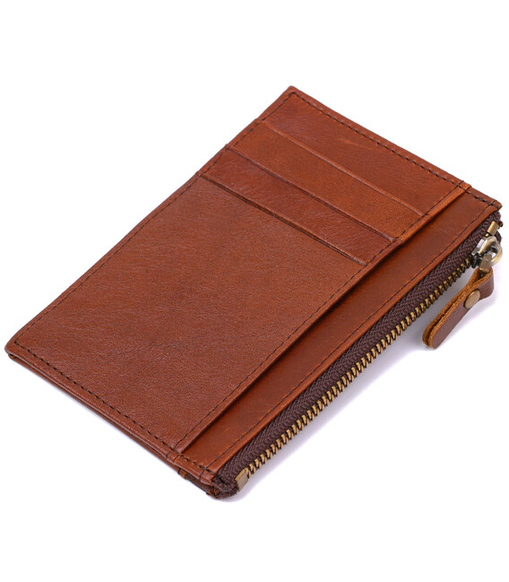 Визитница из кожи Vintage 20695 Коричневая фото, картинка, изображение