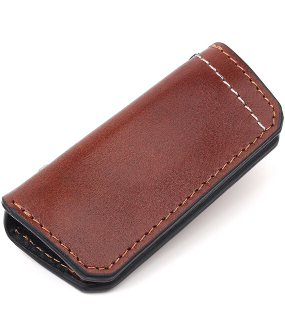 Удобная кожаная ключница Grande Pelle 11392 Коричневый фото, картинка, изображение