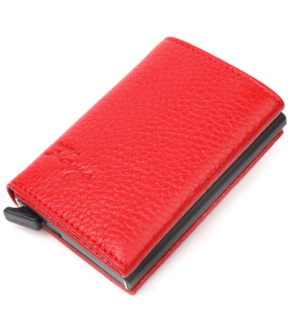 Візитниця з натуральної зернистої шкіри KARYA 20981 Червоний картинка, зображення, фото