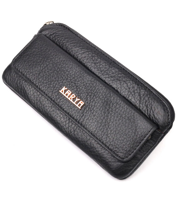 Вместительная ключница из натуральной кожи KARYA 21203 Черный фото, картинка, изображение